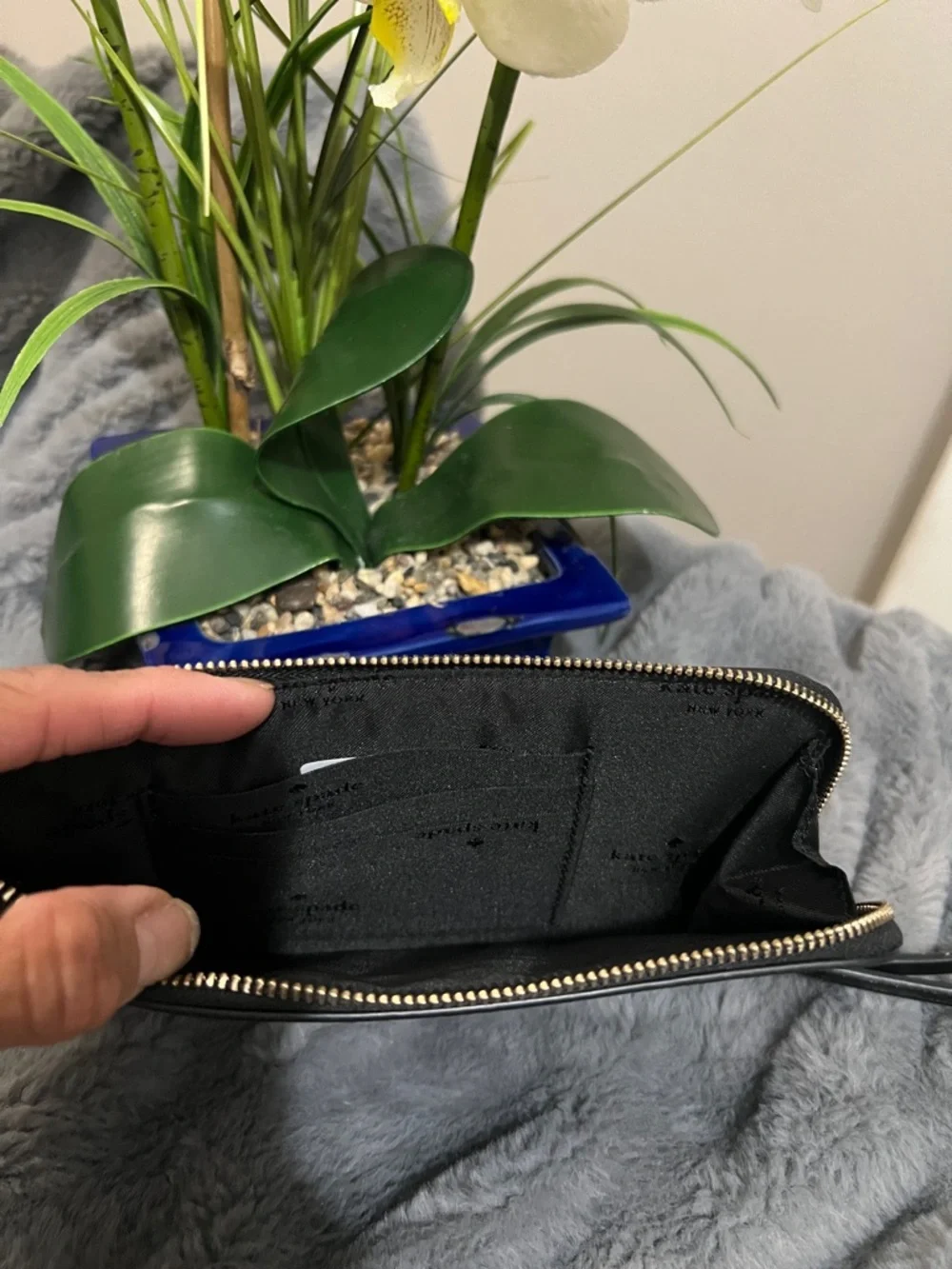 kate spade Black Textured Leather Wristlet Clutch - Picture 5 of 6